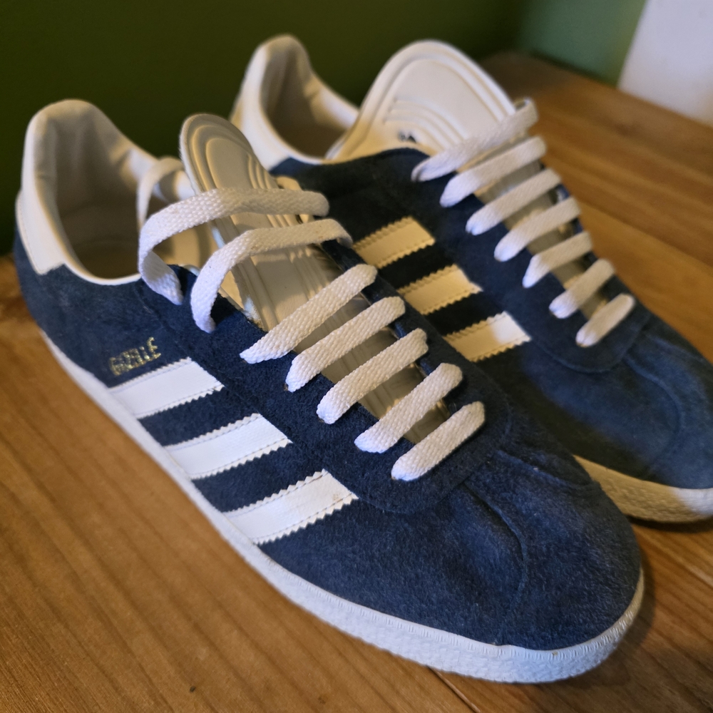 Adidas Unisex Gazelle Blue and White Sneakers